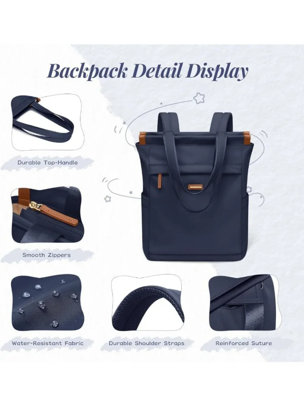 Convertible Laptop Backpack for Women | Casual Daypack Tote Bag for Work